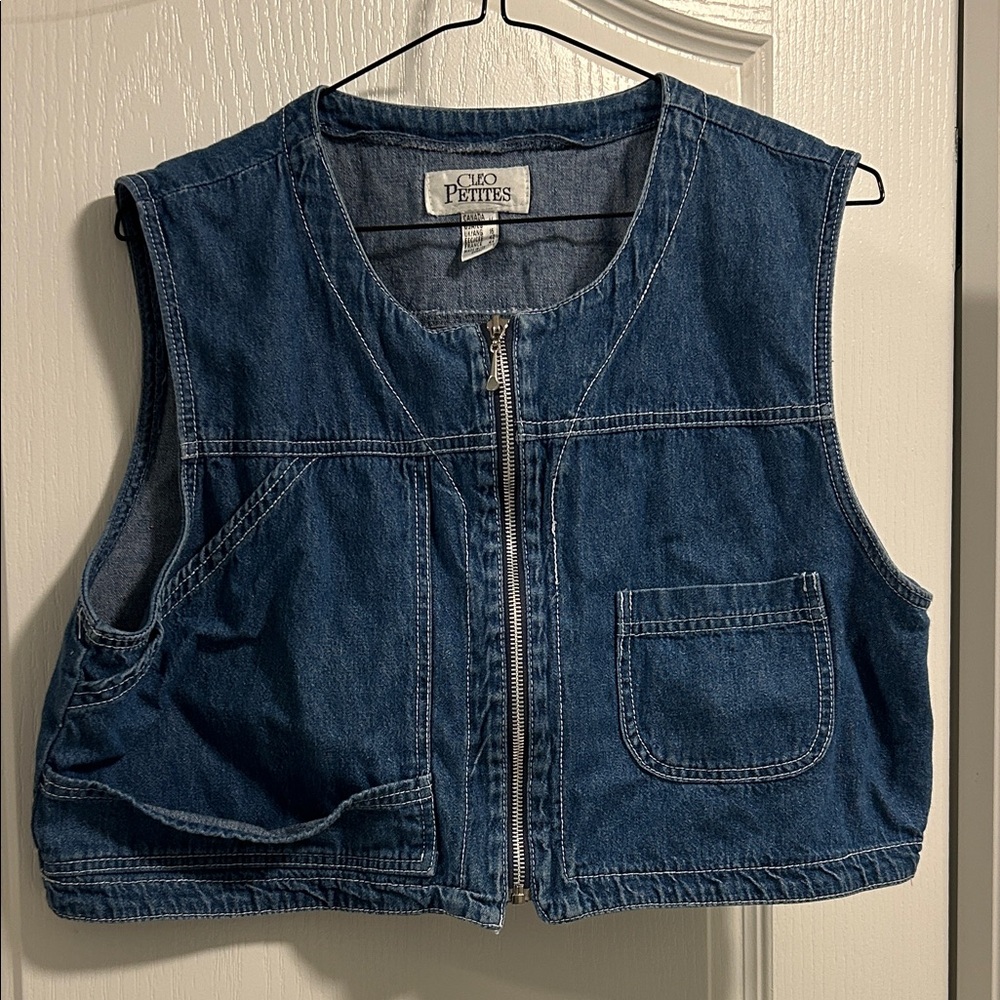 Denim Zip-Up Vest